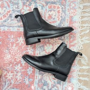 Black Leather Chelsea Boots